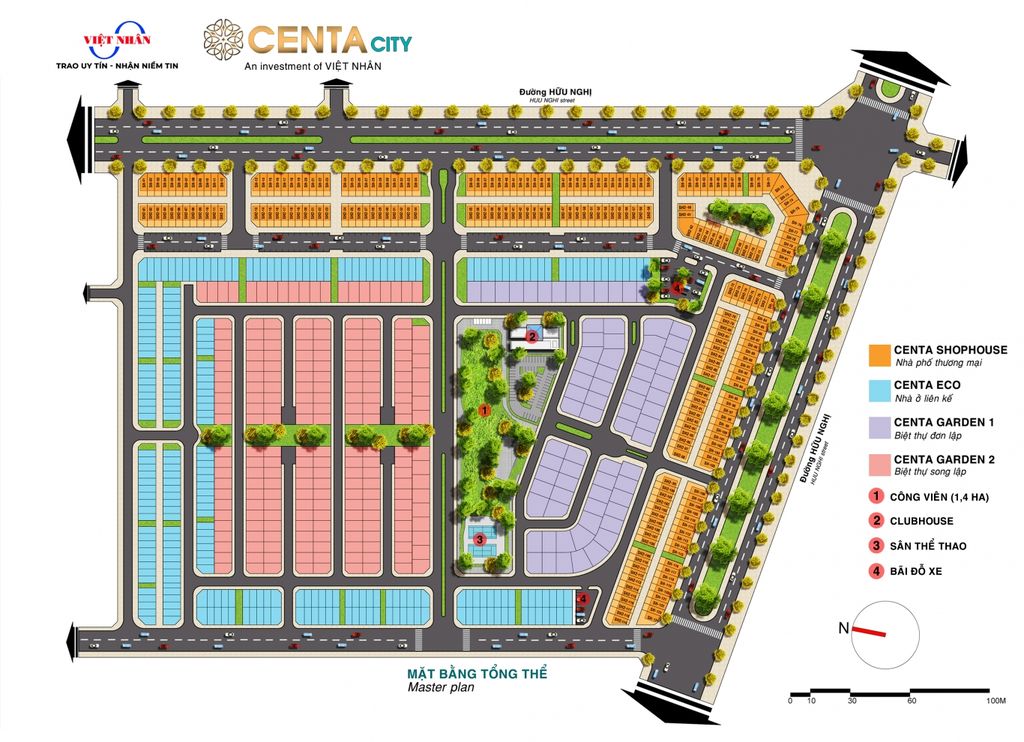 mặt bằng tổng thể dự án centa city