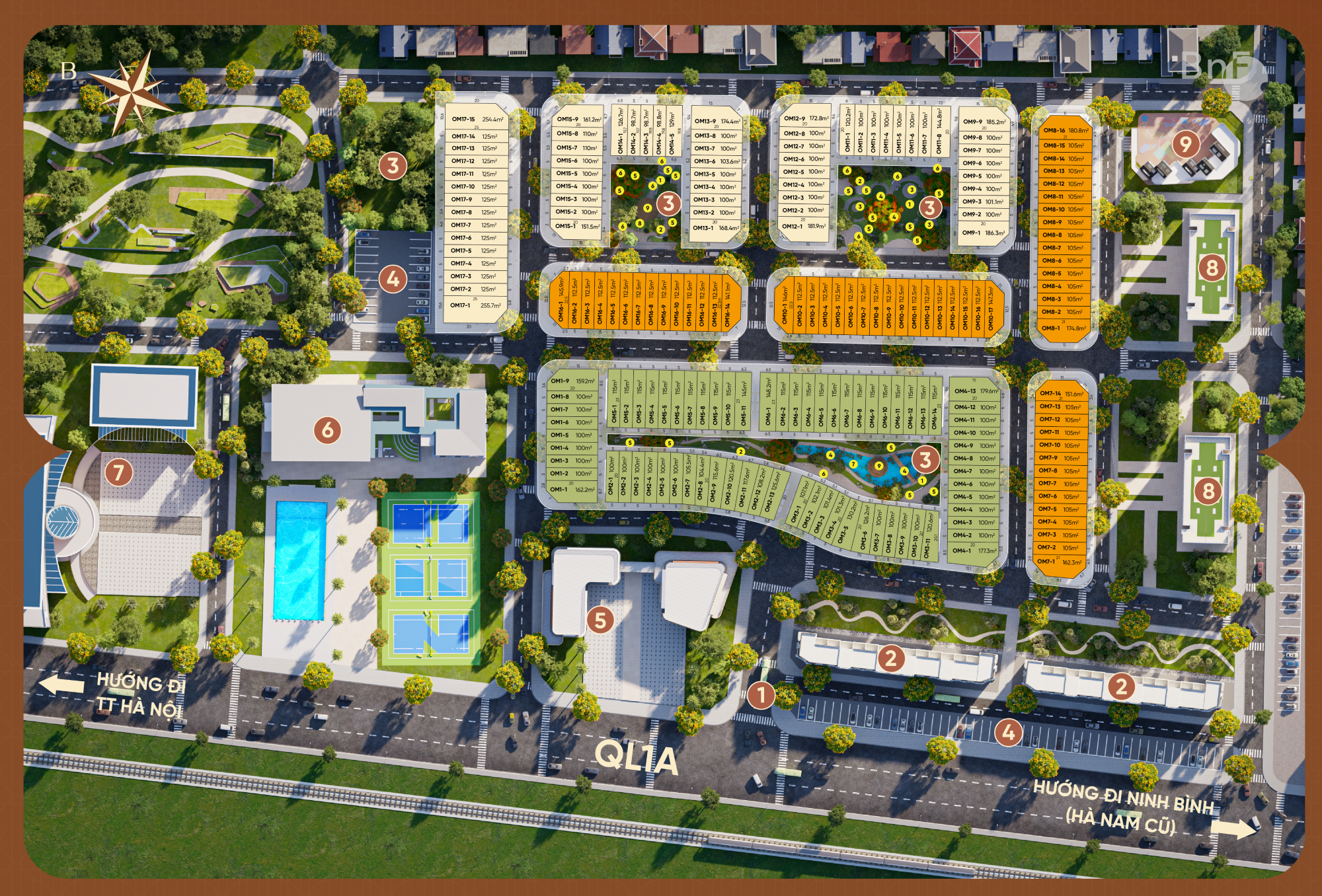 Nam Mon Square sơ đồ mặt bằng